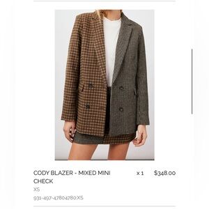RAILS Cody Blazer Mixed Mini Check Size XS